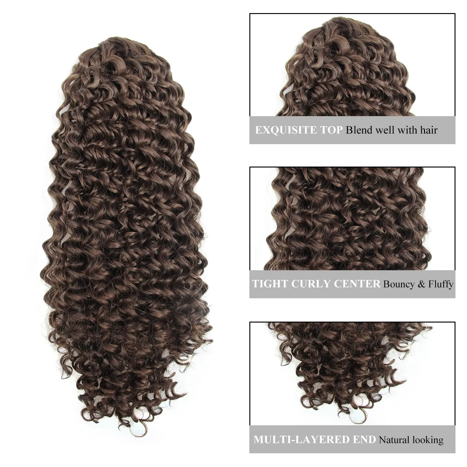 14 Inch Drawstring Ponytail Extension for Black Women, Curly Long Hair Ponytail, Natural Black Pony Tails Hair Extensions with Secure Fit for Easy Daily Wear (2/33)