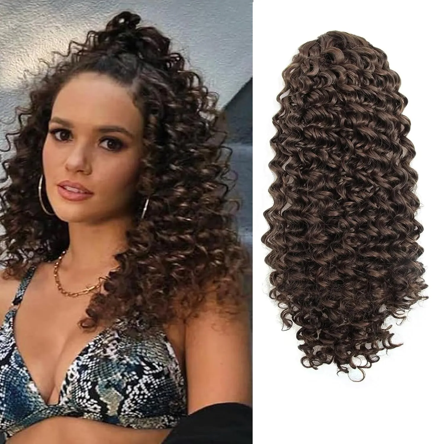 14 Inch Drawstring Ponytail Extension for Black Women, Curly Long Hair Ponytail, Natural Black Pony Tails Hair Extensions with Secure Fit for Easy Daily Wear (2/33)