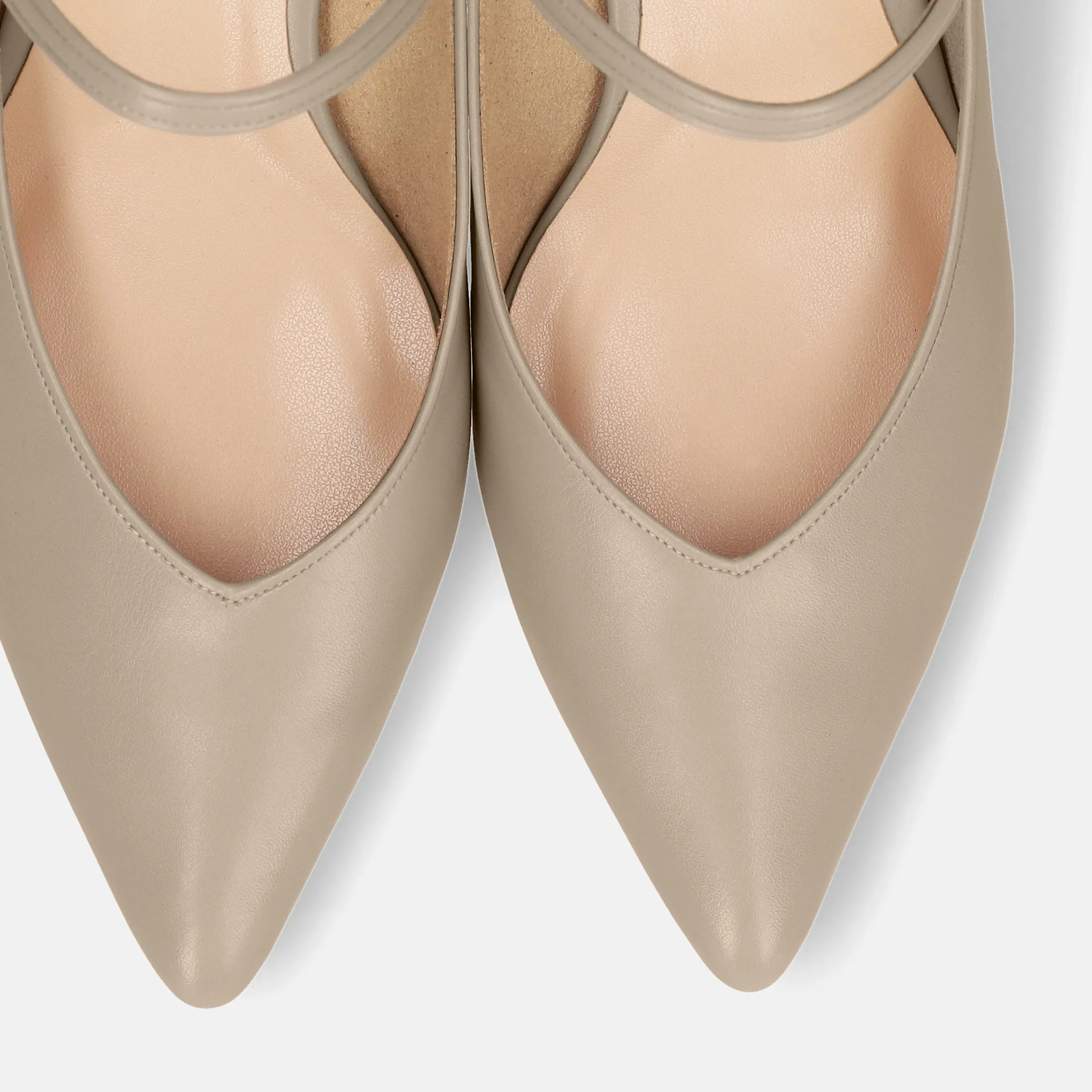 15% OFF: 2024SS: Mule-style pumps with instep straps (m55216) beige
