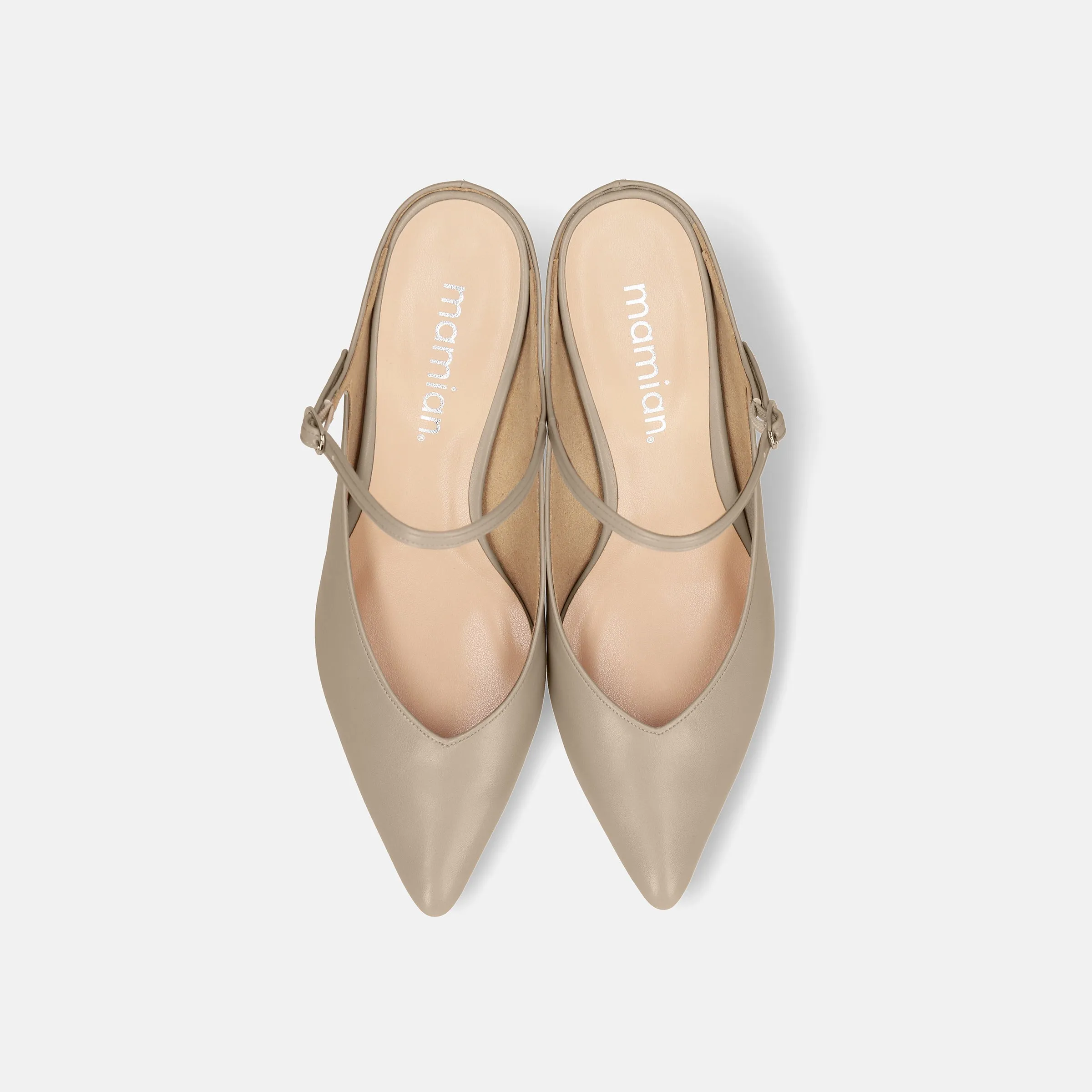 15% OFF: 2024SS: Mule-style pumps with instep straps (m55216) beige