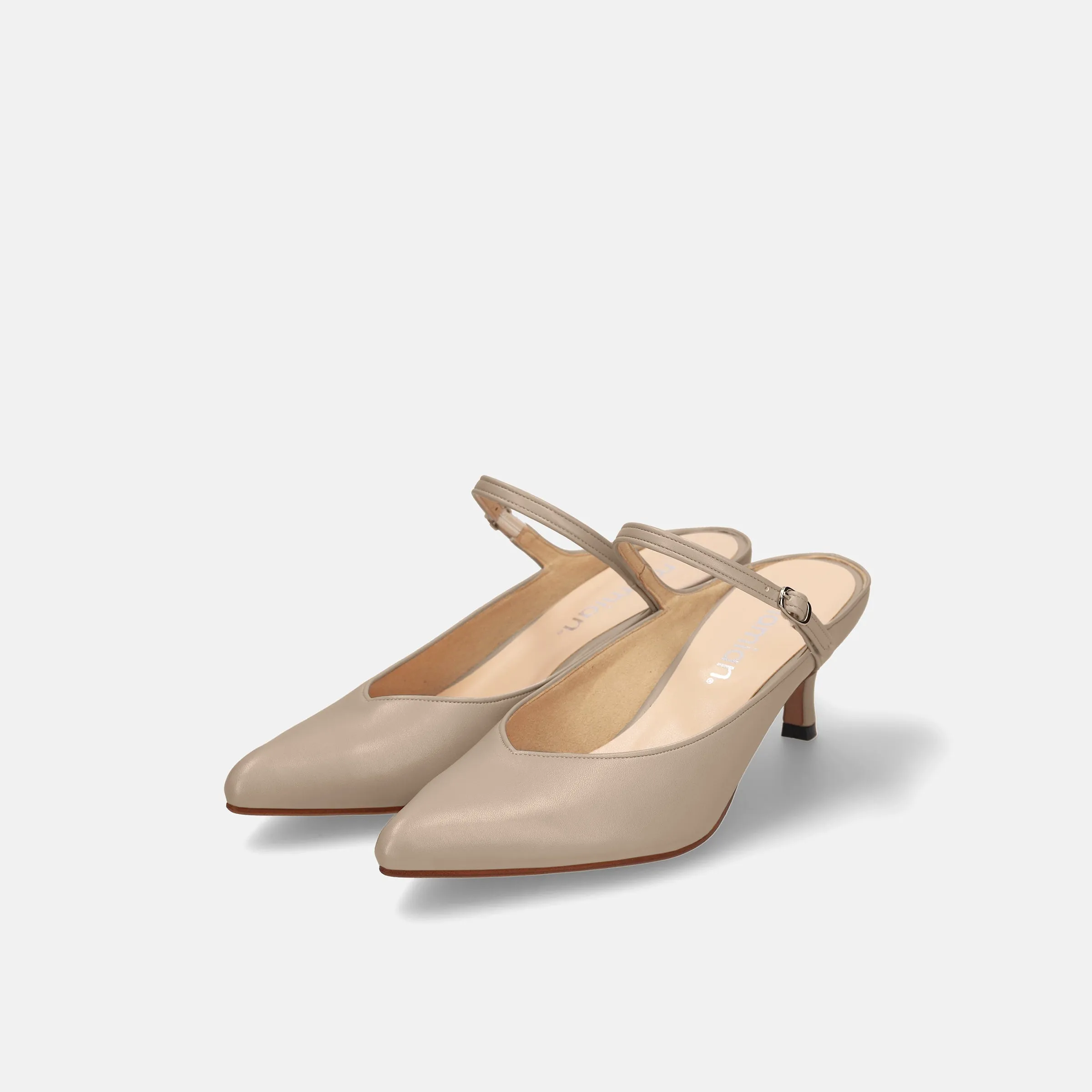 15% OFF: 2024SS: Mule-style pumps with instep straps (m55216) beige