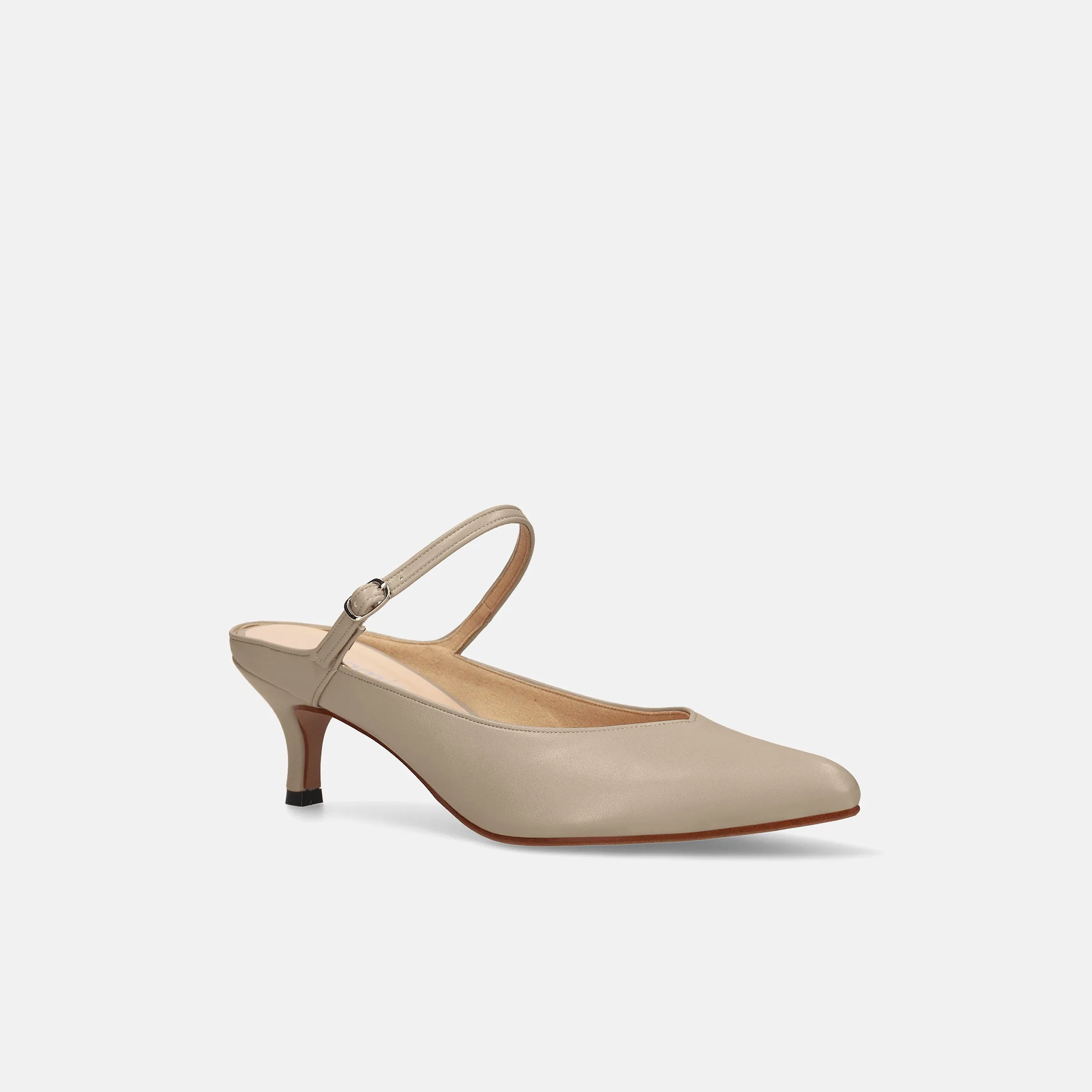 15% OFF: 2024SS: Mule-style pumps with instep straps (m55216) beige
