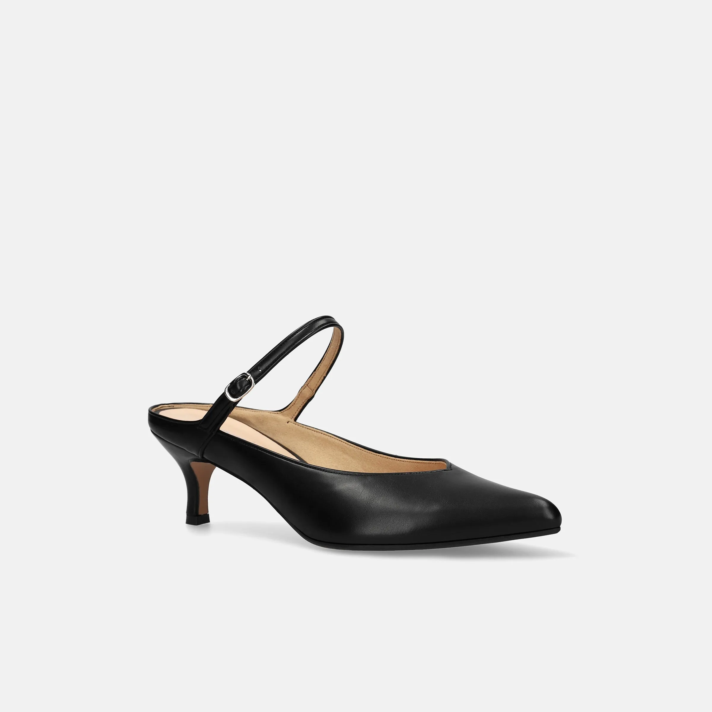 15% OFF: 2024SS: Mule-style pumps with instep straps (m55216) Black