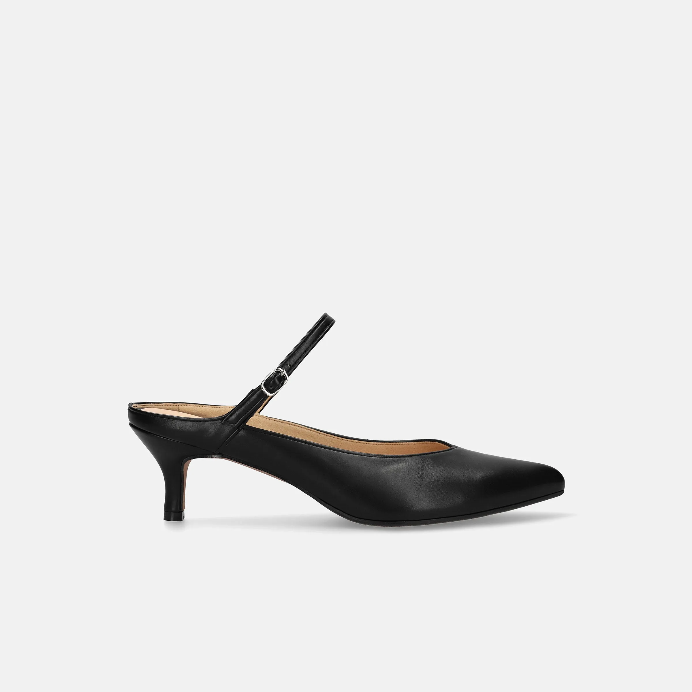 15% OFF: 2024SS: Mule-style pumps with instep straps (m55216) Black