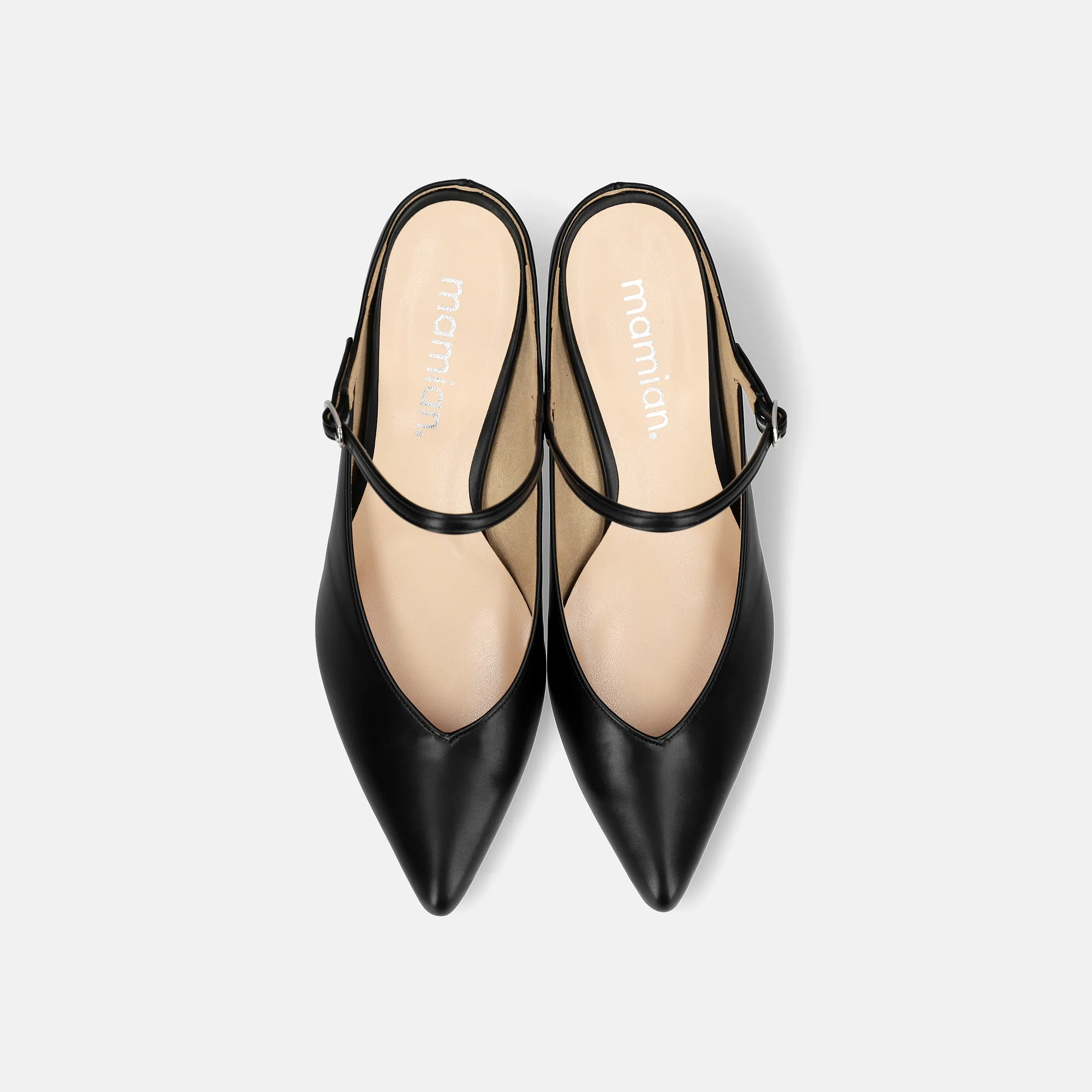 15% OFF: 2024SS: Mule-style pumps with instep straps (m55216) Black