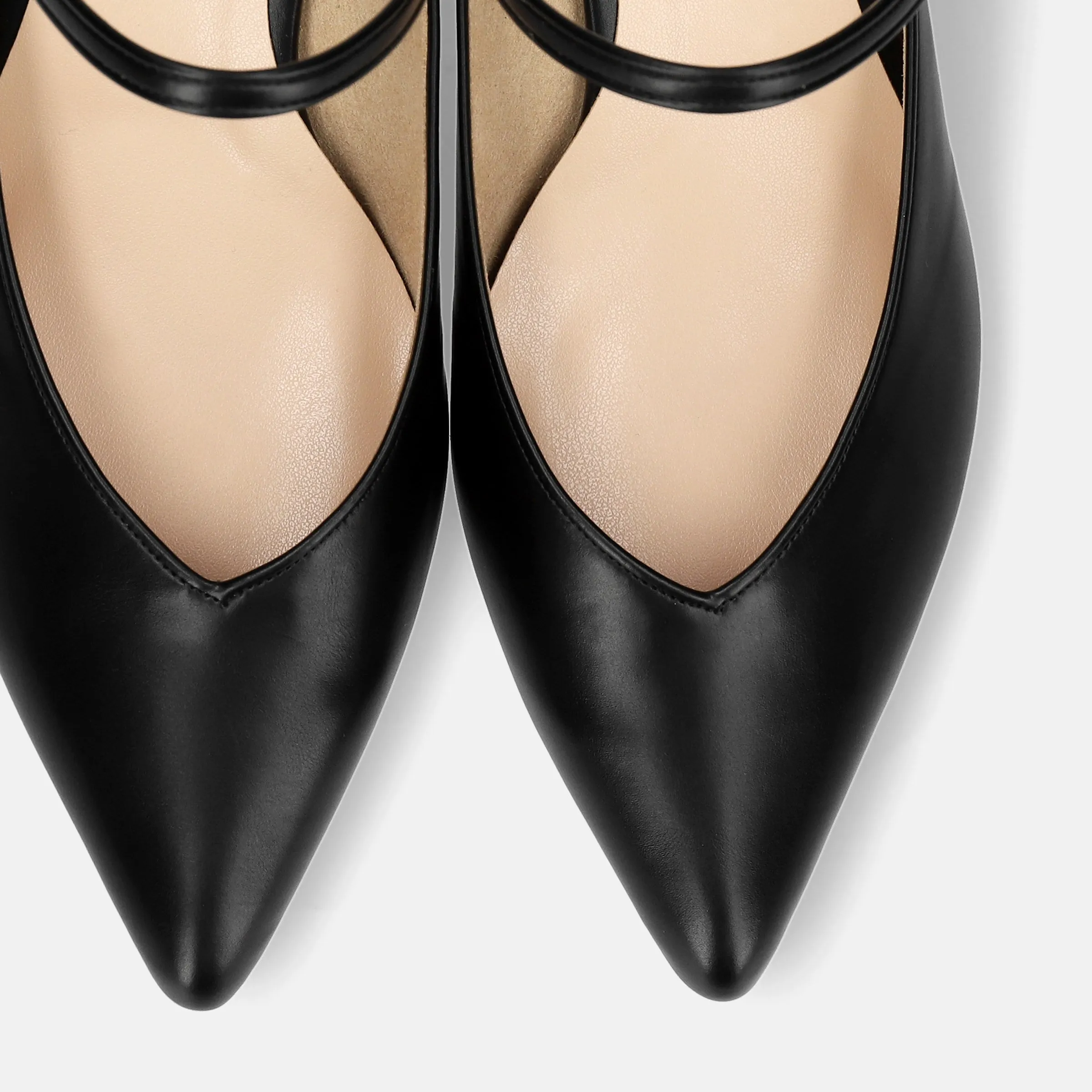 15% OFF: 2024SS: Mule-style pumps with instep straps (m55216) Black