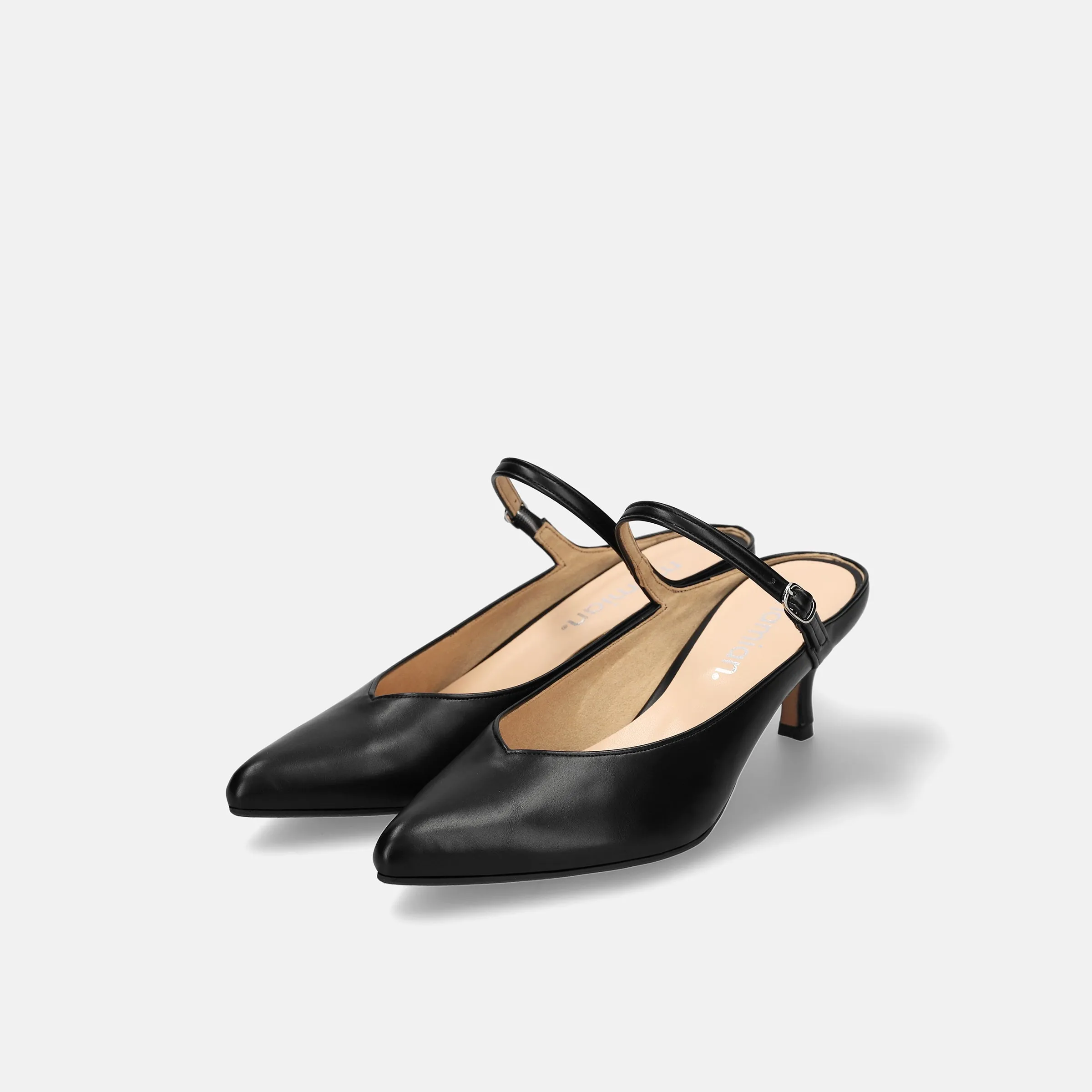 15% OFF: 2024SS: Mule-style pumps with instep straps (m55216) Black