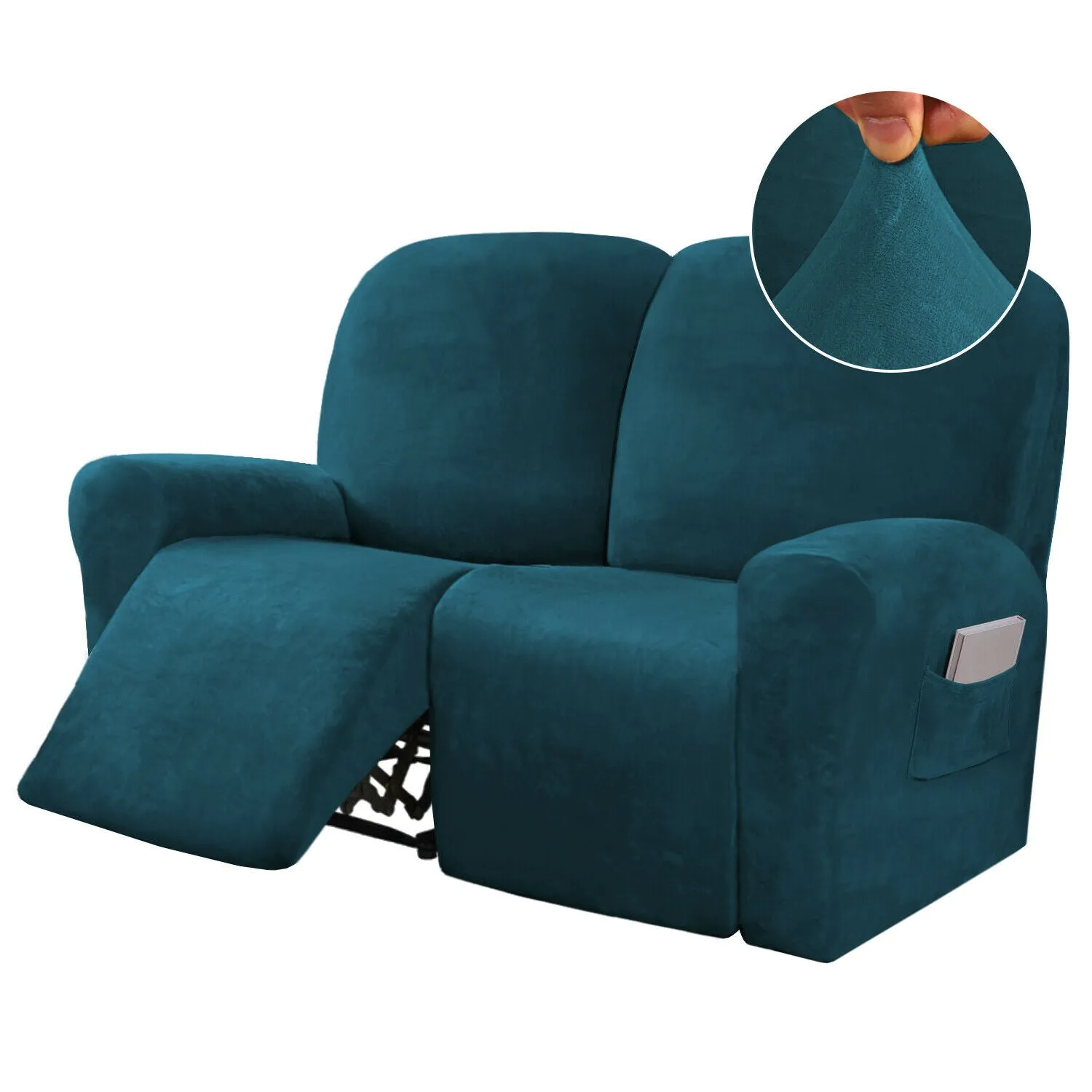 2-Seat Velvet Stretch Recliner Cover -  COVER ONLY