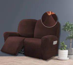 2-Seat Velvet Stretch Recliner Cover -  COVER ONLY