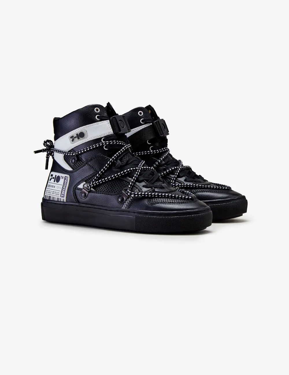 209 Black Graphic High-Top Sneaker