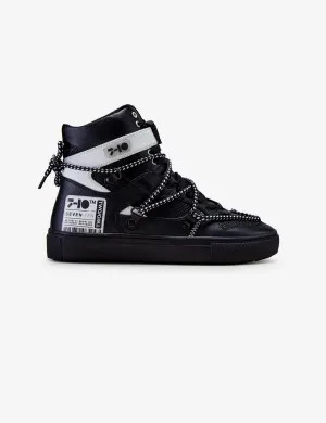 209 Black Graphic High-Top Sneaker