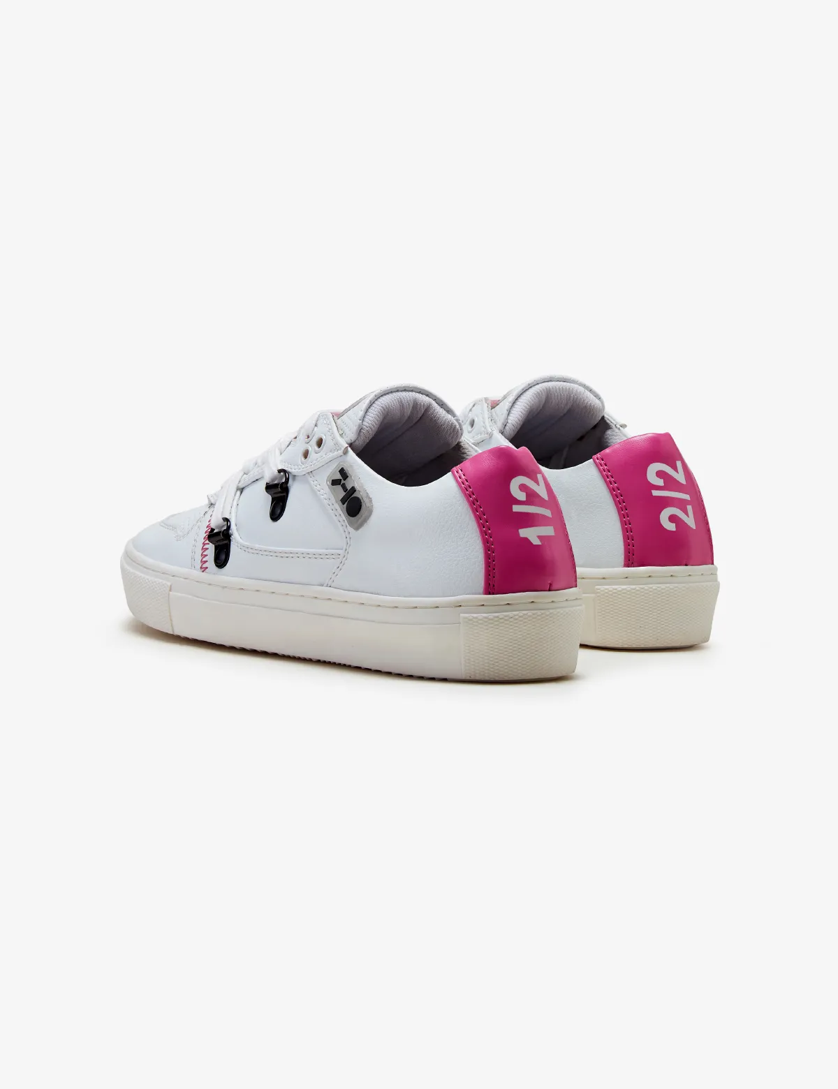 210 White Pink Graphic Low-Top Sneaker