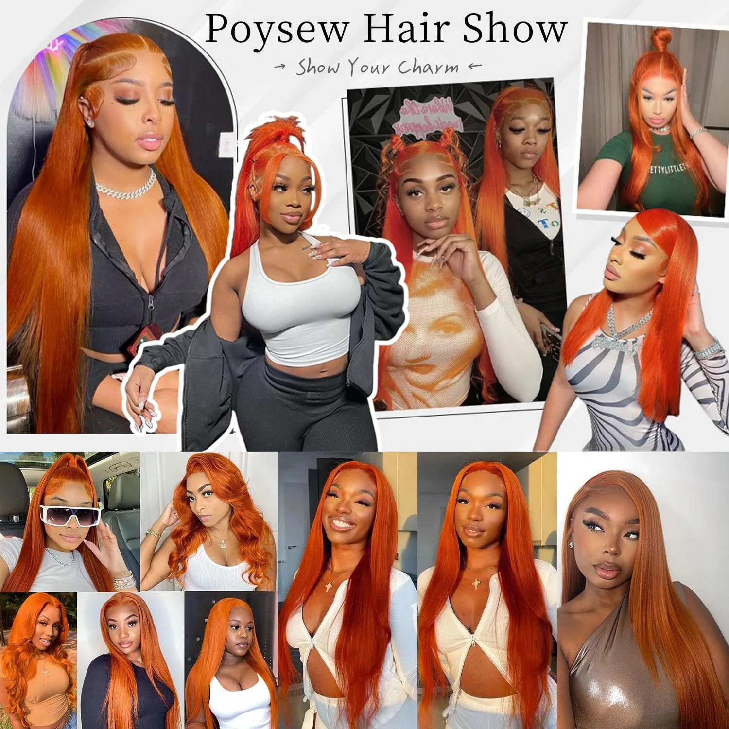 26inch Ginger lace front wigs human hair 13x4 Straight Ginger Orange Lace Front Wigs Human Hair HD Transparent Lace Frontal 350 Colored Human Hair Wig Pre Plucked With Baby Hair 180% Density