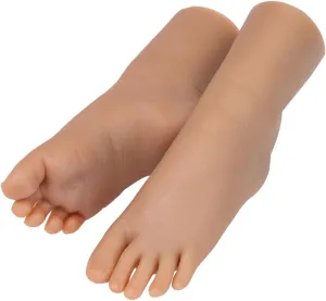 2pc Silicone Feet Model, Child Realistic Fake Foot Female Mannequin, Shoe Sock Art Sketch Displa Nail Jewerly Sandal Displ