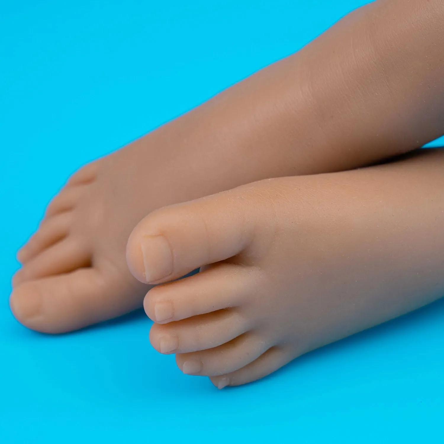 2pc Silicone Feet Model, Child Realistic Fake Foot Female Mannequin, Shoe Sock Art Sketch Displa Nail Jewerly Sandal Displ