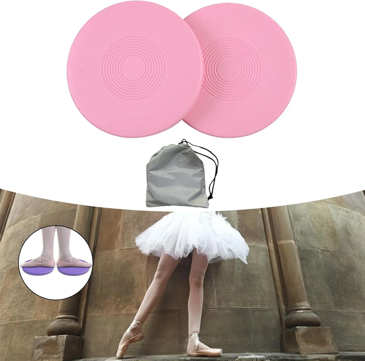 2Pcs Ballet Turning Board Waist Twisting Disk Dancers Stability Multifunction Ballet Training Device for Pilates Ice Skaters