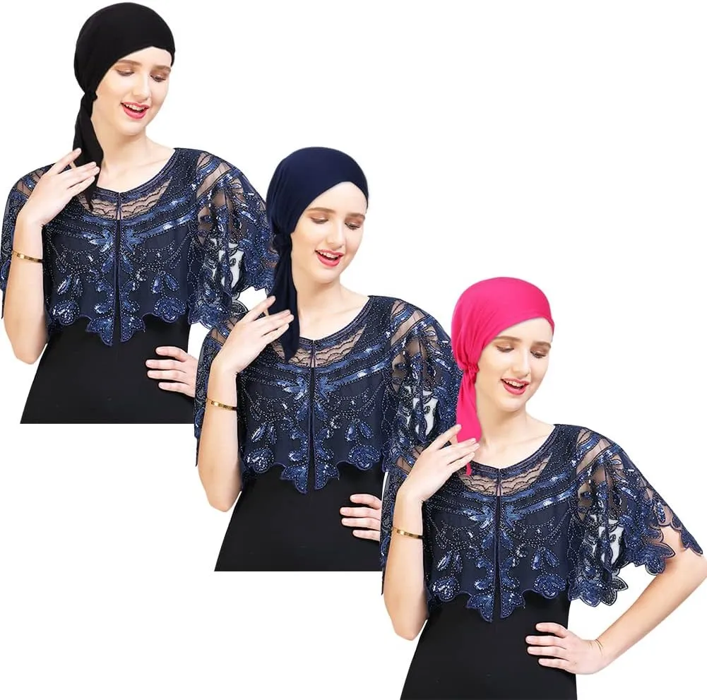 3 Packed Women's Pre Tied Head Scarves Slip On Chemo Beanies Hair Cover Headwrap Caps