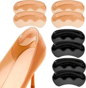 4 Pairs Anti-Slip Heel Grips for Shoes Too Big,Heel Pads for Shoes Men Women,Gel Heel Liners & Pads Heel Inserts Prevent Heel Slip and Blister (Beige Black)