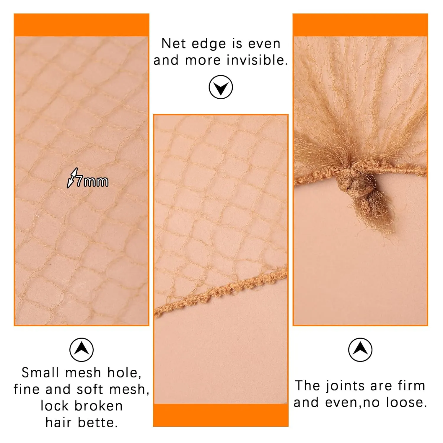 400 Pcs Hair Nets for Women Hair Nets for Food Service Invisible Elastic Edge Mesh 20 Inches Ballet Dance(Light Brown)