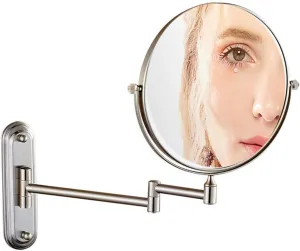 6/8-Inch Wall Mounted Makeup Mirror, Two-Sided Swivel Wall Mount Mirror, 3/5/7/10x Magnification, 360 Degree Swivel(8in,5X)