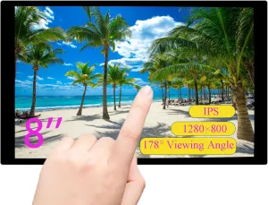 8inch Capacitive Touch Screen 1280 x 800 IPS LCD Display, HDMI Interface, 10-Point Touch, USB Type-C Port, Compatible with Raspberry Pi 5/4B/3B /3B/Raspberry Pi Zero W/Zero 2W/Jetson Nano/PC