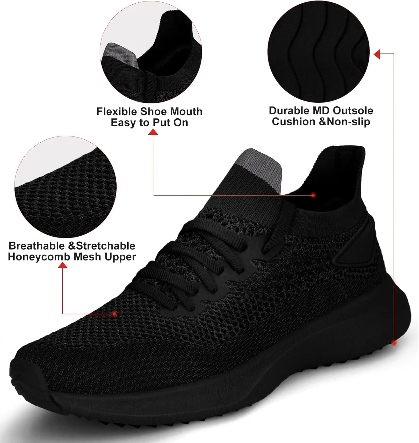 Abboos Women's Non Slip Gym Workout Shoes, Lightweight Breathable Tennis Shoes, Mesh Walking Sneakers