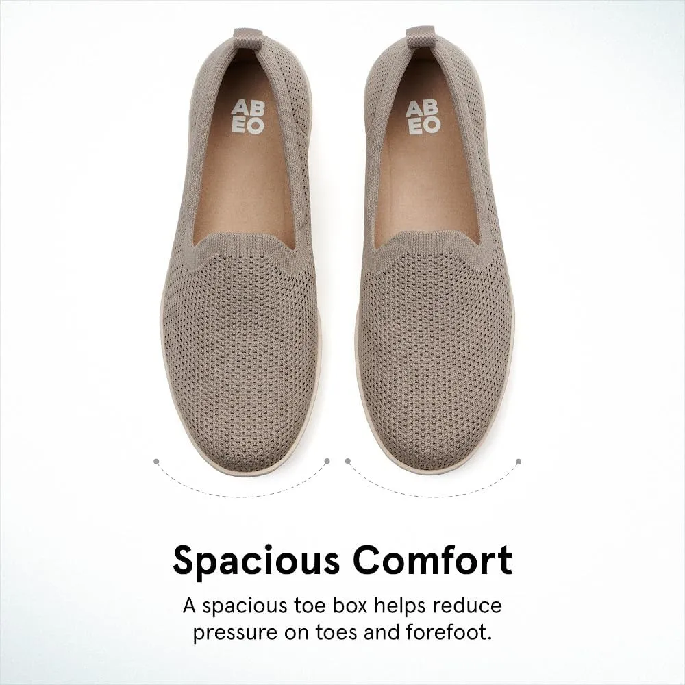 ABEO Encore Knit Slip On Sneakers for Women | Breathable Knit Slip On Sneakers | Arch Support Sneakers for Women | Built-in Orthotic Insole | Women's Travel Sneakers
