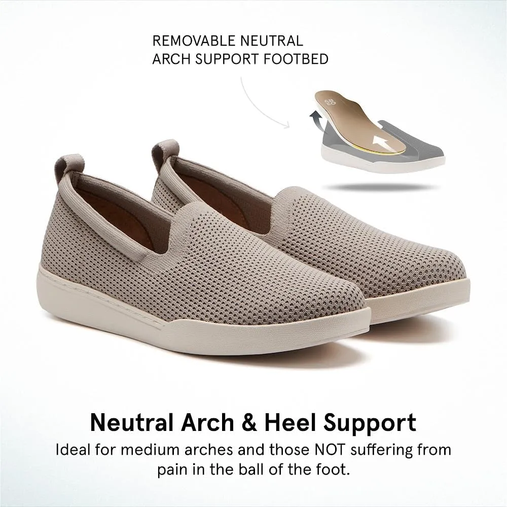 ABEO Encore Knit Slip On Sneakers for Women | Breathable Knit Slip On Sneakers | Arch Support Sneakers for Women | Built-in Orthotic Insole | Women's Travel Sneakers