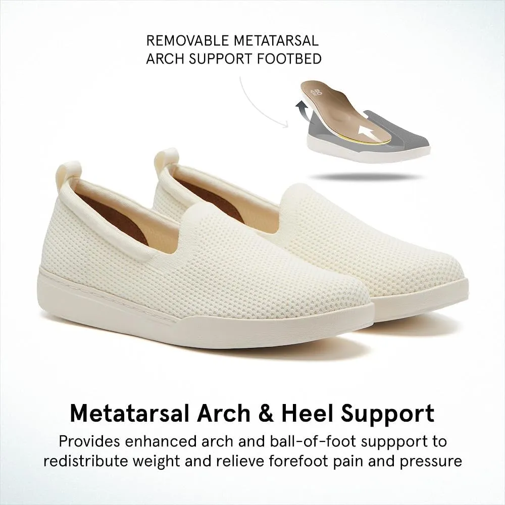 ABEO Women's Encore Knit Slip On Sneakers | Metatarsal Sneakers | Breathable Knit Slip On Sneakers | Womens Travel Sneakers | Built-in Metatarsal Pads