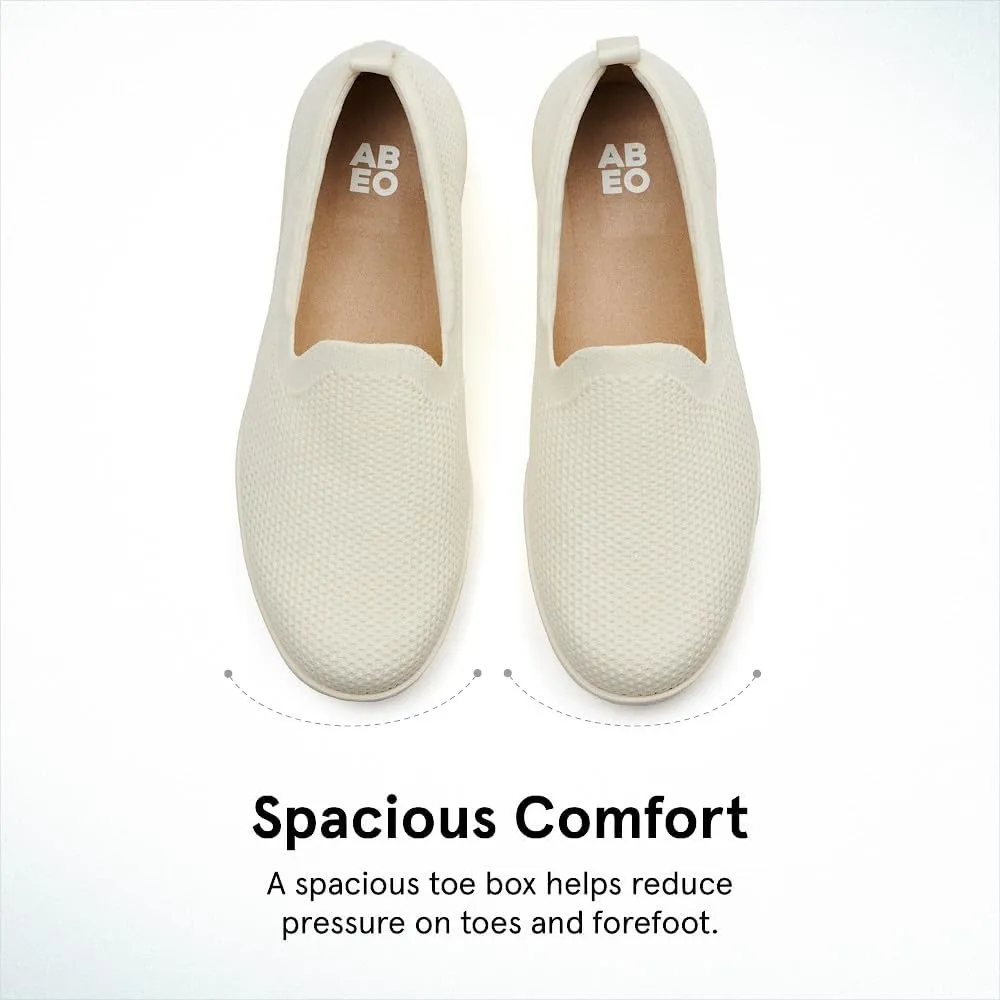 ABEO Women's Encore Knit Slip On Sneakers | Metatarsal Sneakers | Breathable Knit Slip On Sneakers | Womens Travel Sneakers | Built-in Metatarsal Pads