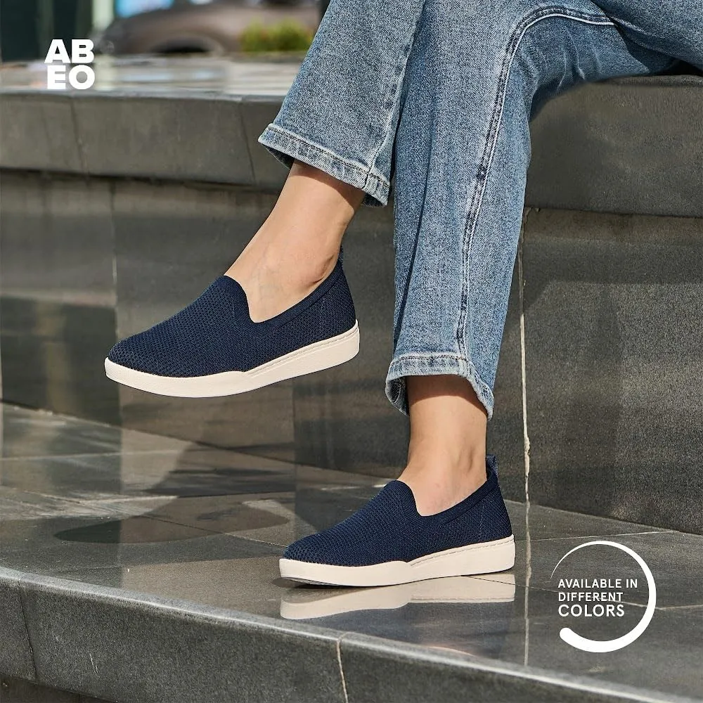 ABEO Women's Encore Knit Slip On Sneakers | Metatarsal Sneakers | Breathable Knit Slip On Sneakers | Womens Travel Sneakers | Built-in Metatarsal Pads
