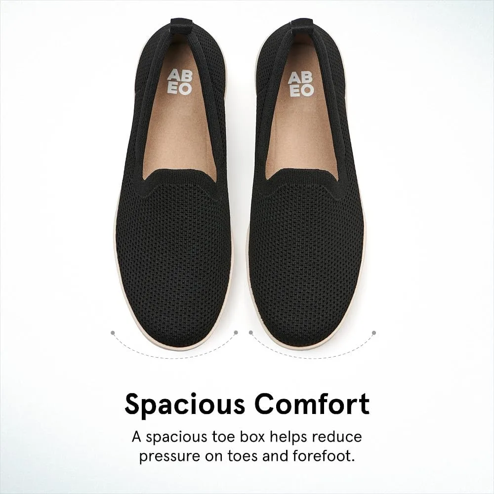 ABEO Women's Encore Knit Slip On Sneakers | Metatarsal Sneakers | Breathable Knit Slip On Sneakers | Womens Travel Sneakers | Built-in Metatarsal Pads