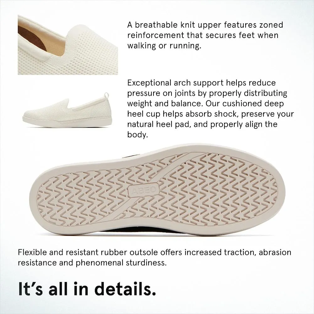 ABEO Women's Encore Knit Slip On Sneakers | Metatarsal Sneakers | Breathable Knit Slip On Sneakers | Womens Travel Sneakers | Built-in Metatarsal Pads