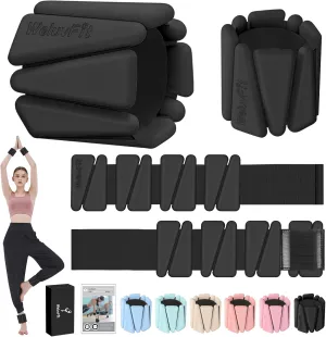 Adjustable Wearable Pilates Wrist & Ankle Weights For Women & Men | Arm & Leg Weights Silicone Wrist Bangles For Home Gym Workout, Travel, Yoga, Barre, Strength Training-Set Of 2