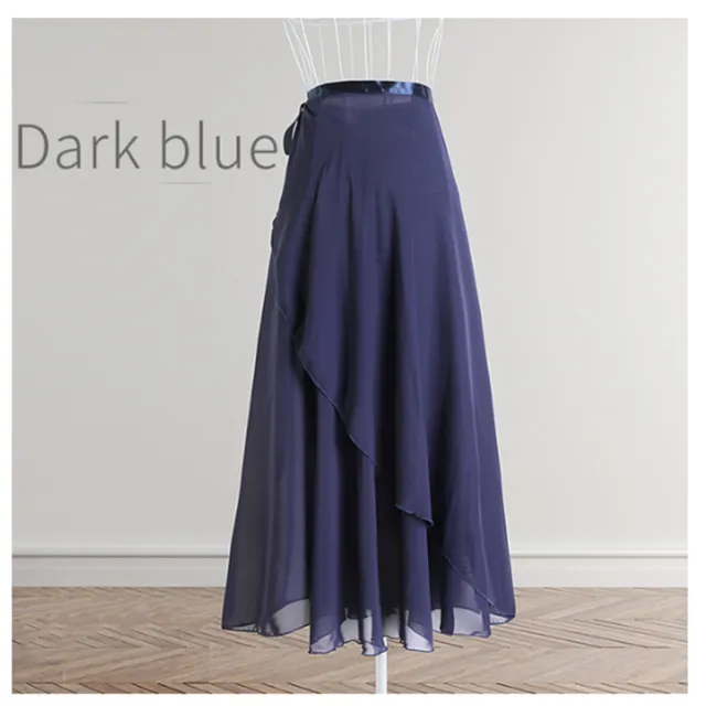 Adults Long Chiffon Ballet Skirts Women Lyrical Soft Ballet Dress Black Burgundy Navy Pink White Ballet Dance Costumes
