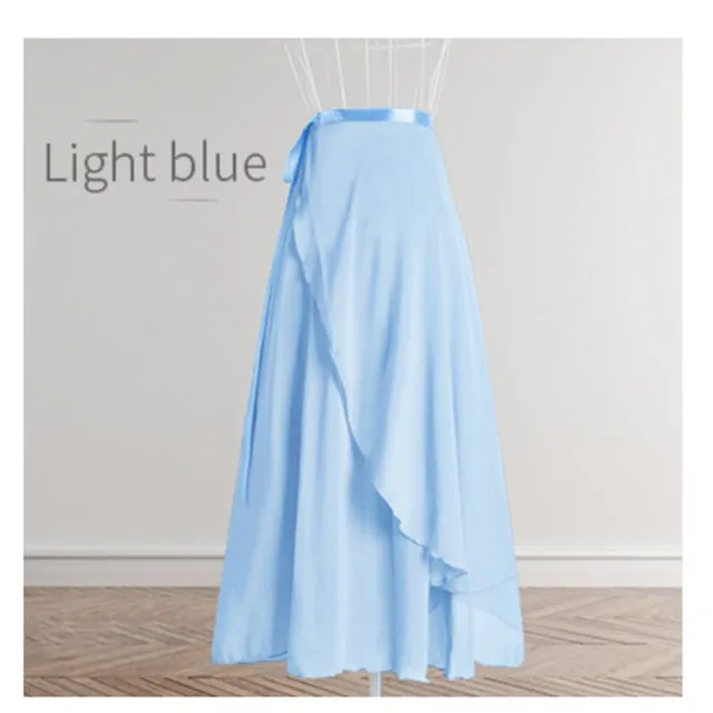 Adults Long Chiffon Ballet Skirts Women Lyrical Soft Ballet Dress Black Burgundy Navy Pink White Ballet Dance Costumes