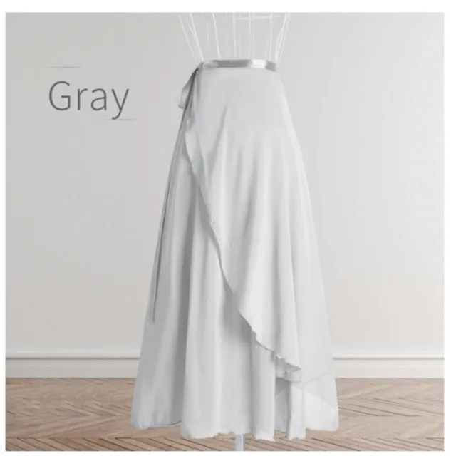 Adults Long Chiffon Ballet Skirts Women Lyrical Soft Ballet Dress Black Burgundy Navy Pink White Ballet Dance Costumes
