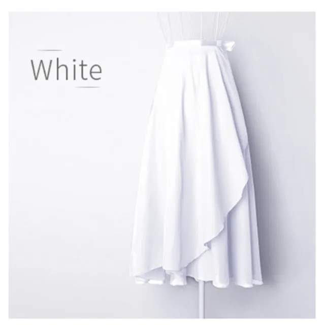 Adults Long Chiffon Ballet Skirts Women Lyrical Soft Ballet Dress Black Burgundy Navy Pink White Ballet Dance Costumes