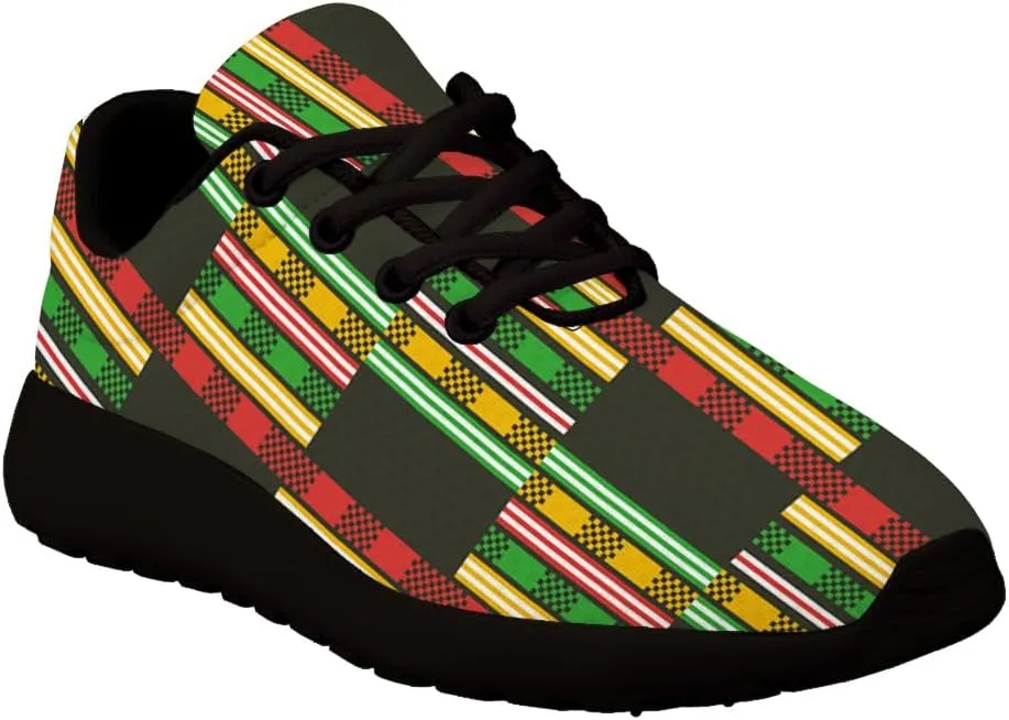 African Tribal Kente Shoes for Women Men Trail Running Casual Fashion Sneakers Slip-on Tennis Shoes