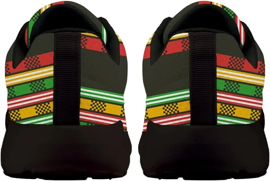 African Tribal Kente Shoes for Women Men Trail Running Casual Fashion Sneakers Slip-on Tennis Shoes