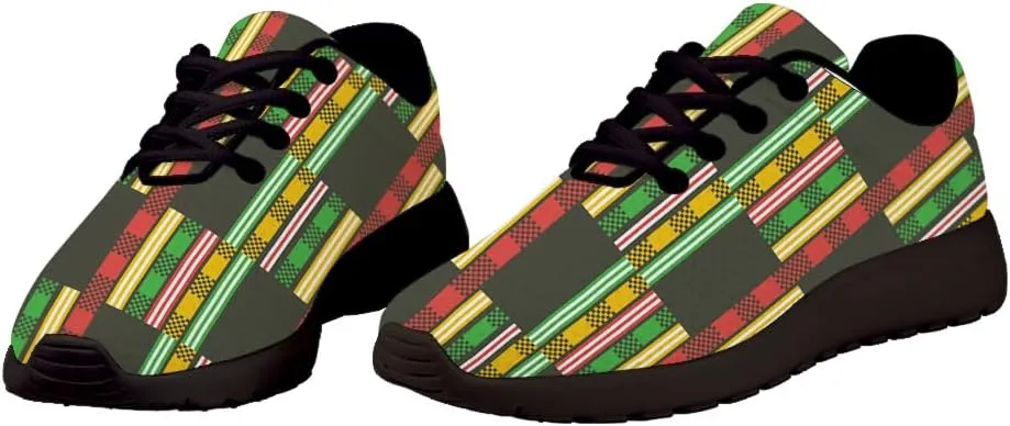 African Tribal Kente Shoes for Women Men Trail Running Casual Fashion Sneakers Slip-on Tennis Shoes