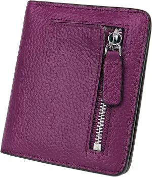AINIMOER Small Leather Wallet for Women, Ladies Credit Card Holder RFID Blocking Women's Mini Bifold Pocket Purse