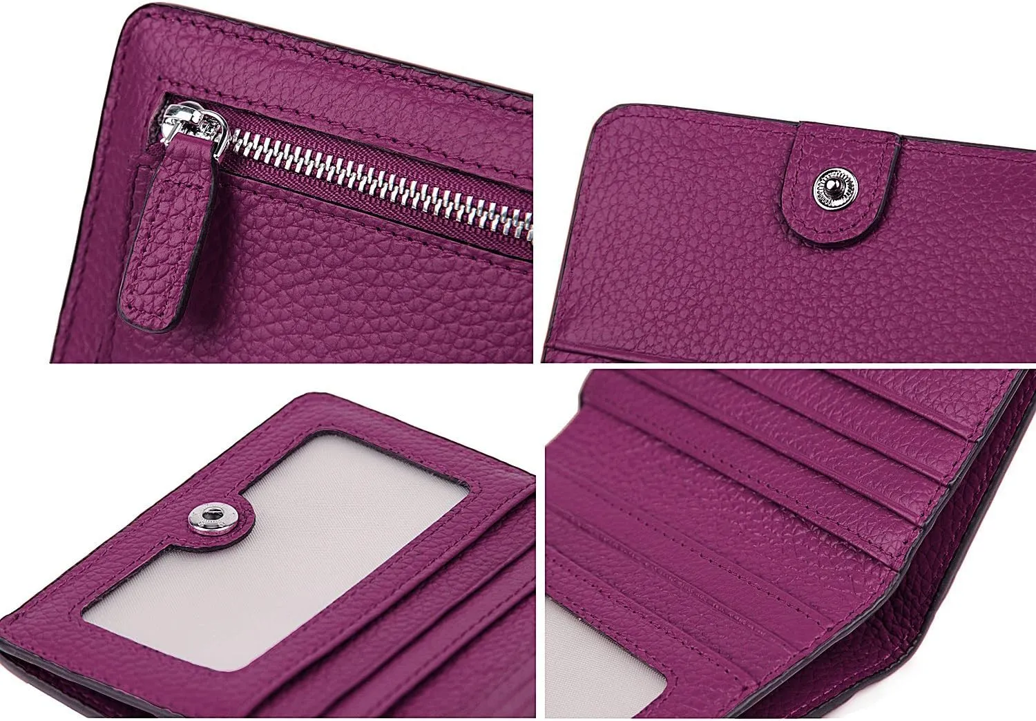 AINIMOER Small Leather Wallet for Women, Ladies Credit Card Holder RFID Blocking Women's Mini Bifold Pocket Purse