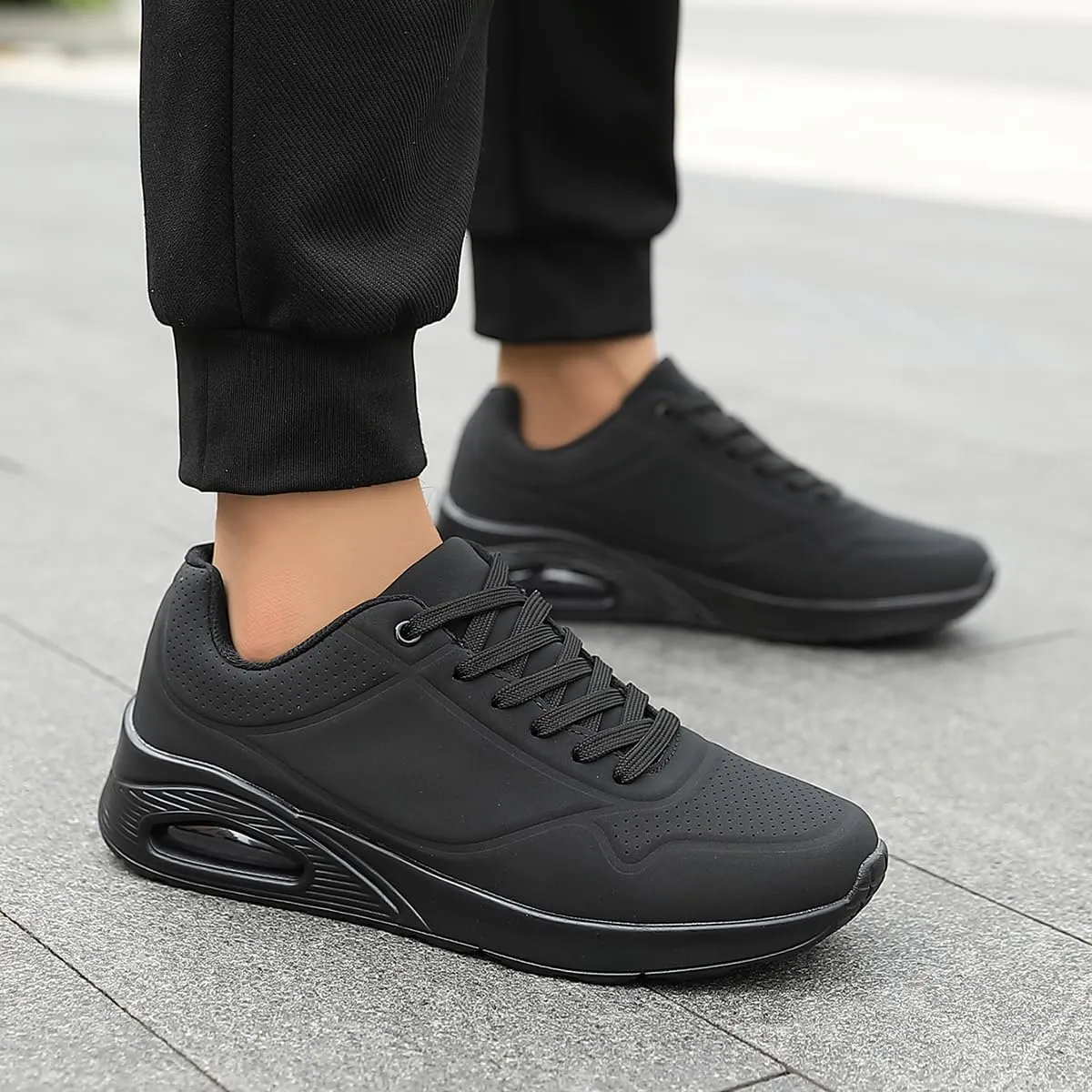 Air Cushion Running Shoes for Men-Slip On Running Shoes Non-Slip Lightweight Breathable Mesh Tennis Comfortable Sneakers.