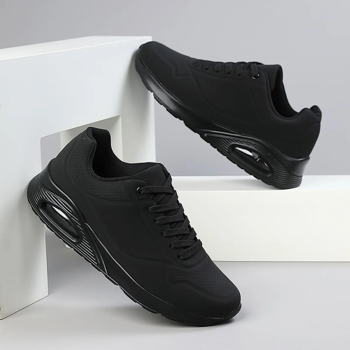 Air Cushion Running Shoes for Men-Slip On Running Shoes Non-Slip Lightweight Breathable Mesh Tennis Comfortable Sneakers.