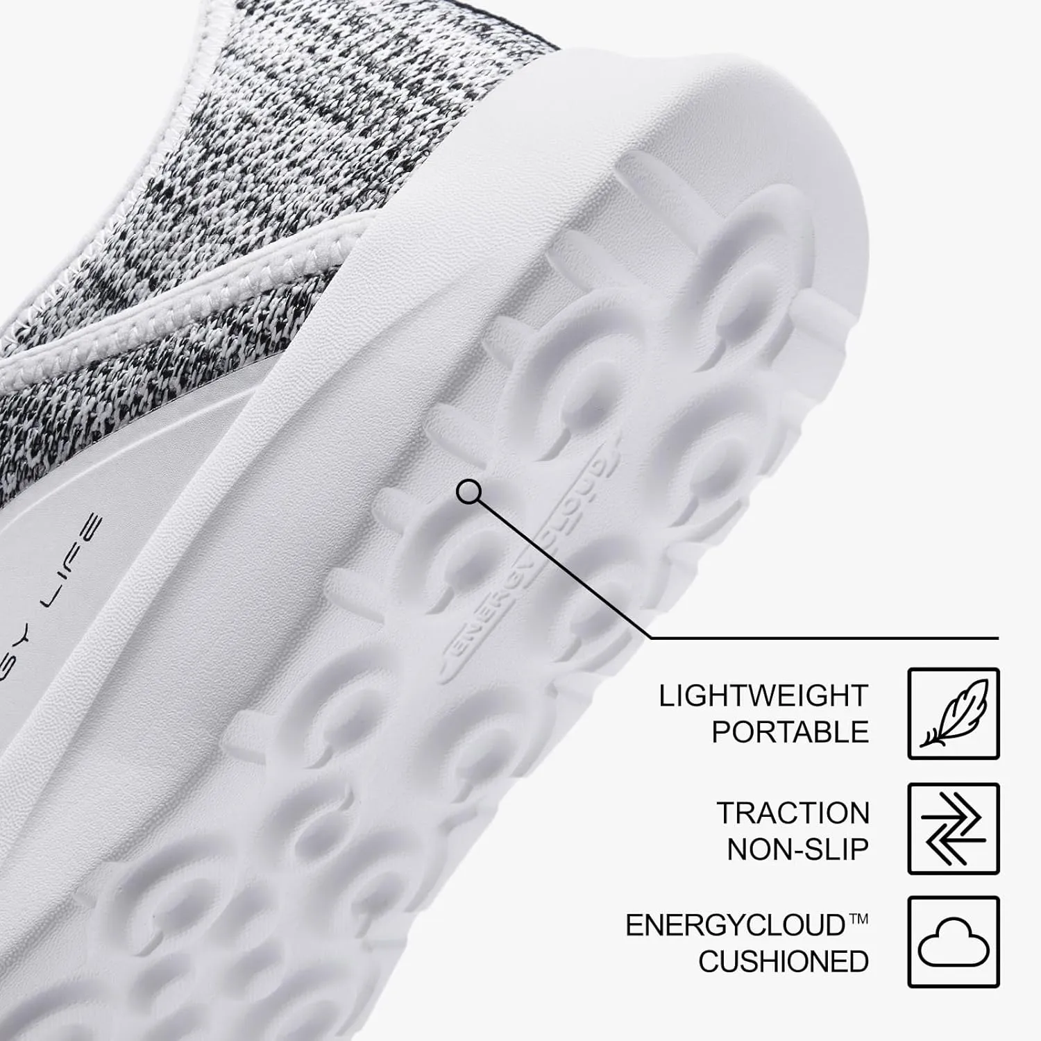 ALEADER Men's Energycloud Slip On Running Walking Shoes Cushion Lightweight Sneakers