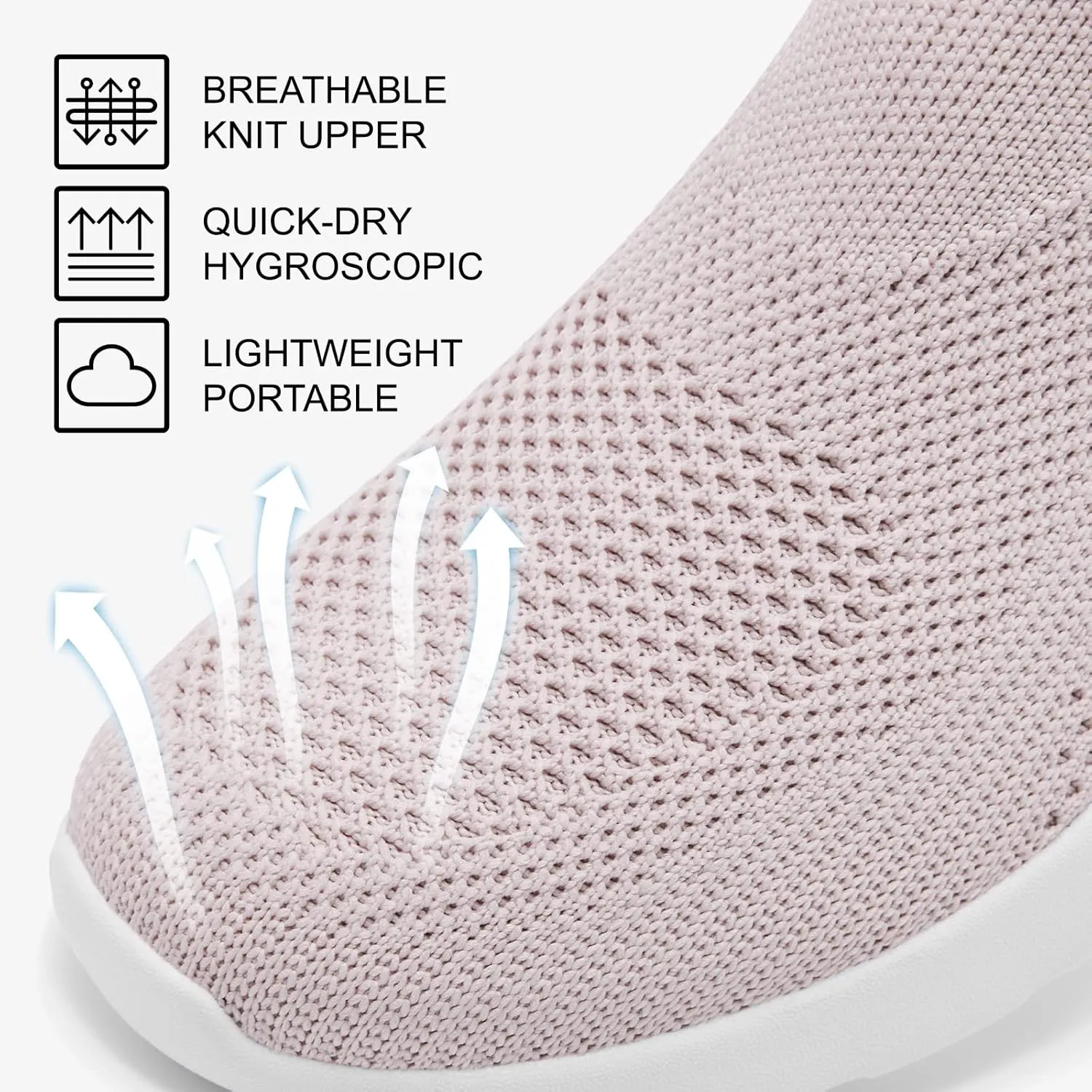 ALEADER Women's Slip On Energycloud Walking Shoes, Stretch Knit Sneakers Breathable Athletic Tennis