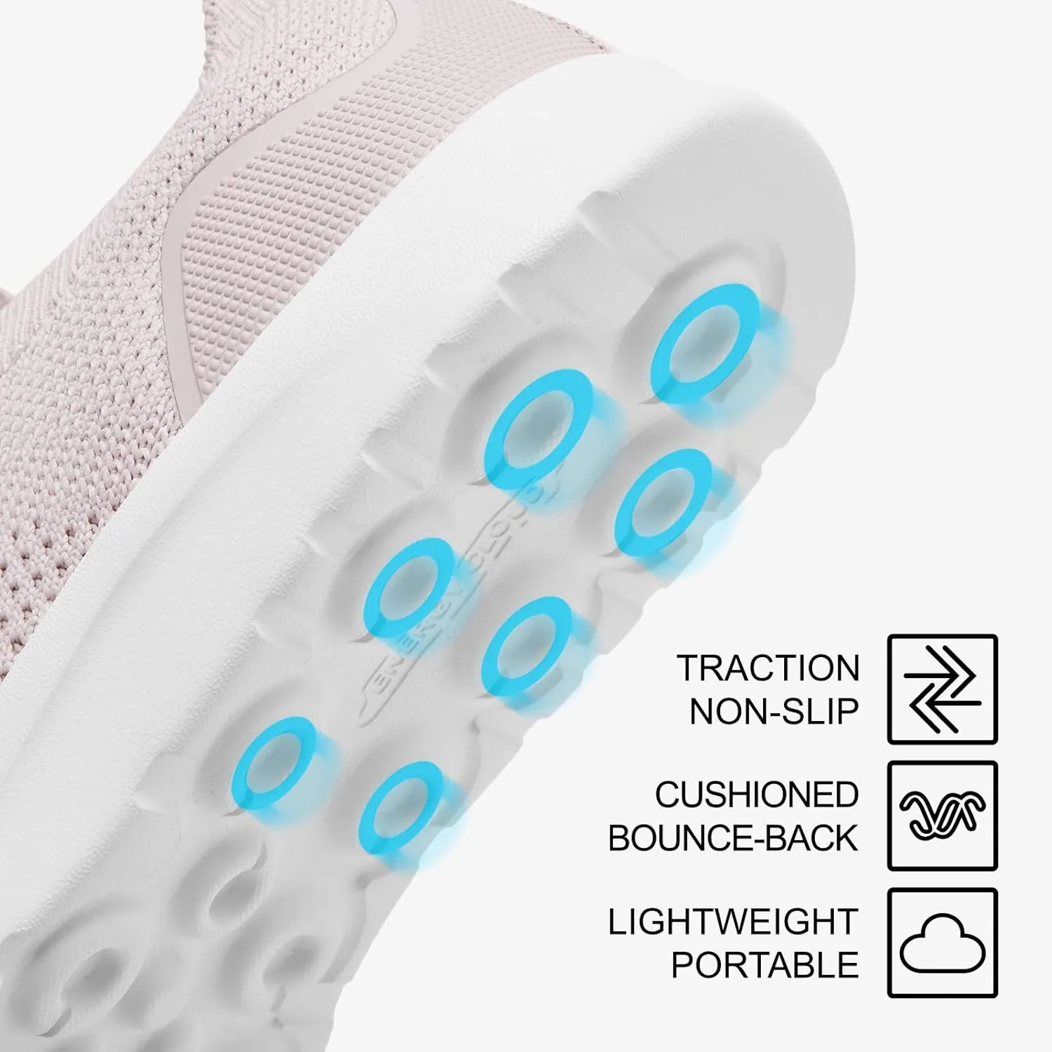 ALEADER Women's Slip On Energycloud Walking Shoes, Stretch Knit Sneakers Breathable Athletic Tennis