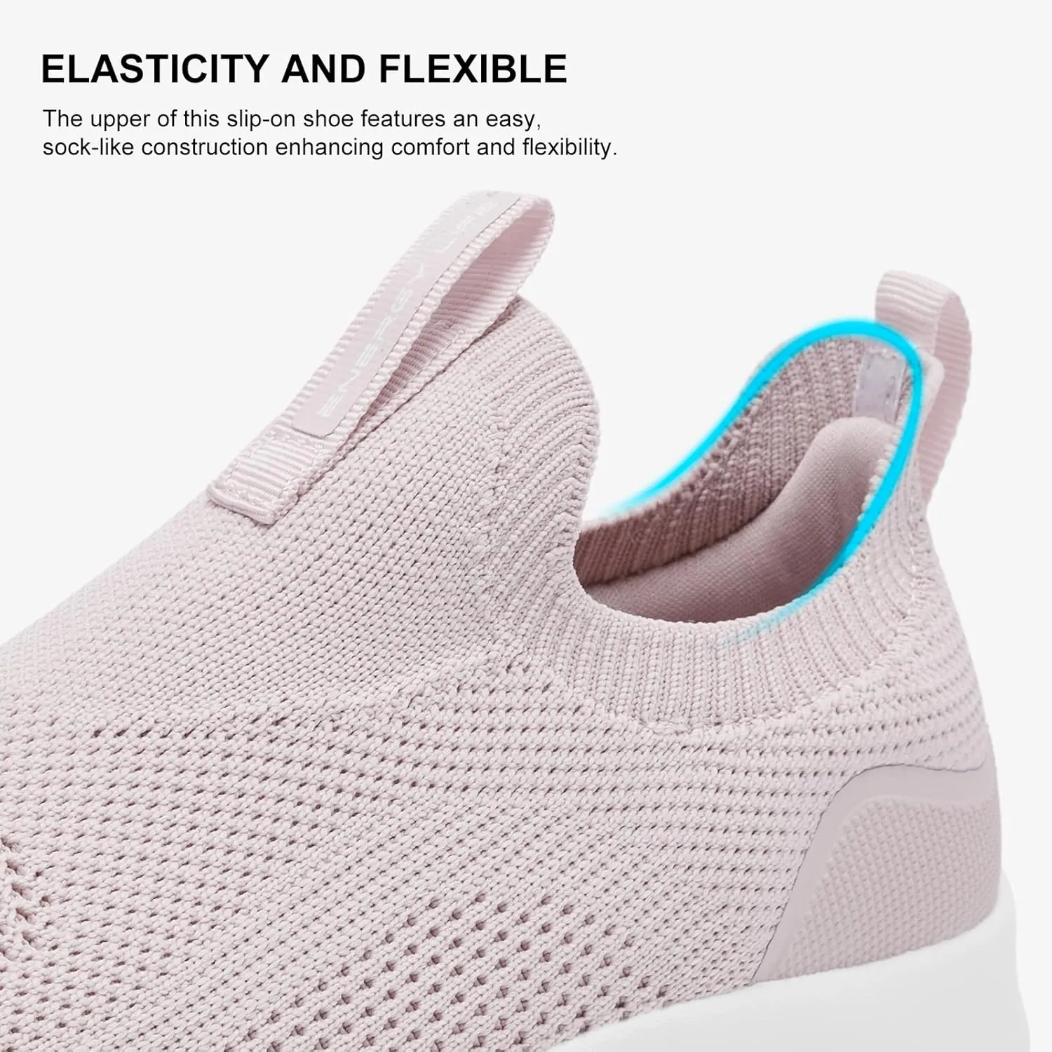 ALEADER Women's Slip On Energycloud Walking Shoes, Stretch Knit Sneakers Breathable Athletic Tennis
