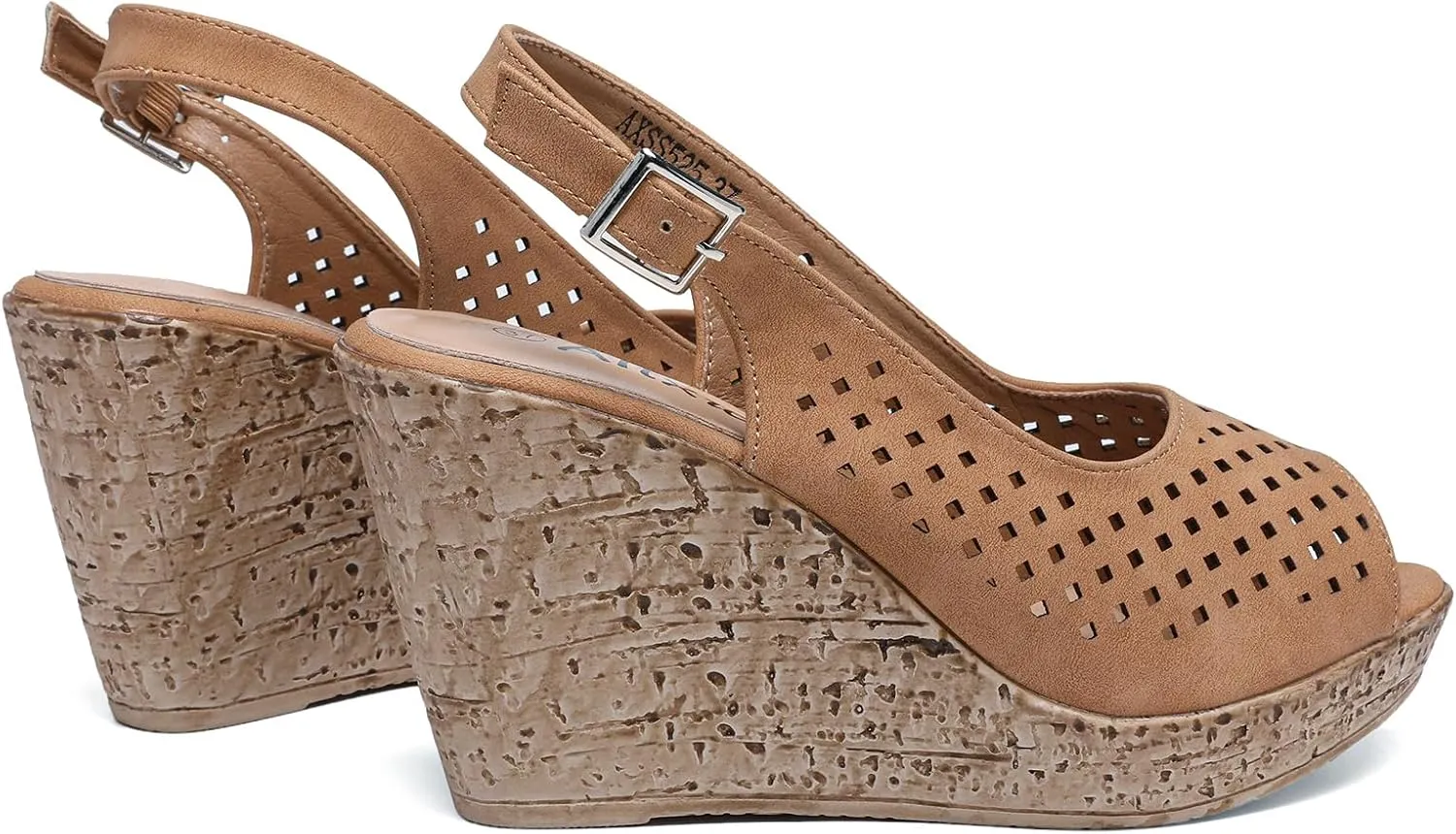 Altxic Women's Comfy Casual Peep Toe Hollow Out Adjustable Buckle Strap Slingback Dressy Platform Wedge Sandals